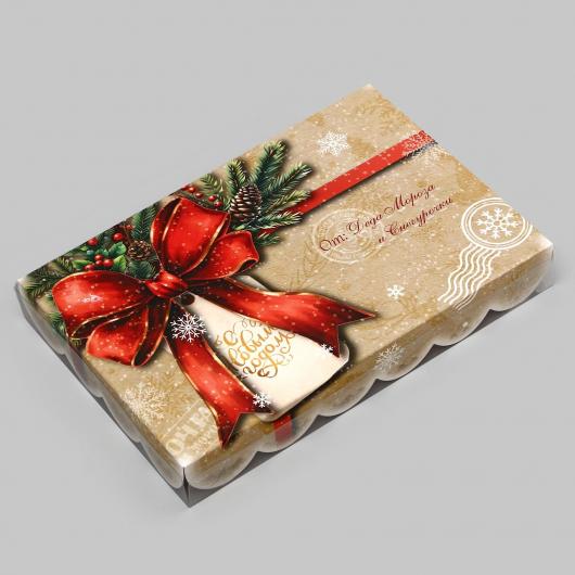 Коробка для кондитерских изделий с PVC-крышкой "Загадай желание", 22 × 15 × 3 см