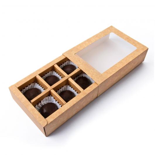 Коробка для конфет крафт 13.7×9.85×3.86 см (6)
