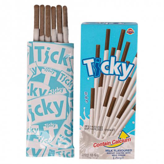 Соломка Ticky покрытые молочным кремом, 20 г