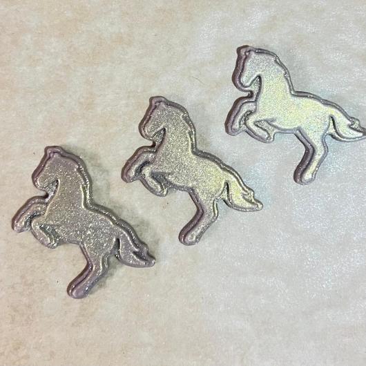 Фигурка из шоколадной глазури Лошадки бронза 4см (3шт)